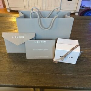 Alexander McQueen Gray Bag and White Box Set